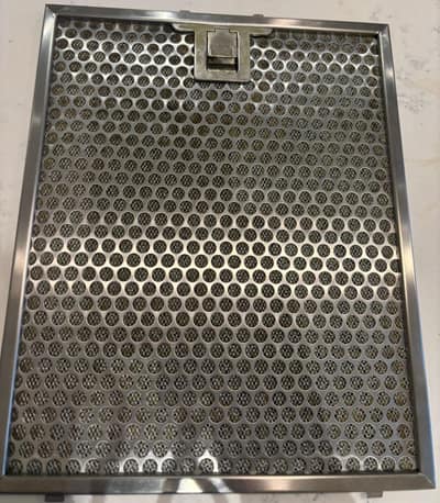 Cooker hood grease filter after degreasing